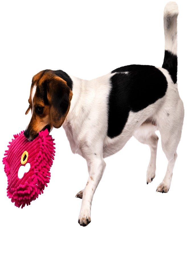 جو دوج لعبة الكلاب القطيفة من جو دوغ بلاي كلين جيرمز، تصدر صوتاً عند الضغط عليها، مزودة بزيوت عطرية مزيلة للروائح، وتقنية حماية من المضغ - لون وردي، حجم كبير - Image 2